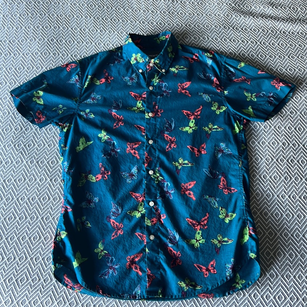 Bonobos Riviera Short Sleeve Button Down Mens M Slim Fit